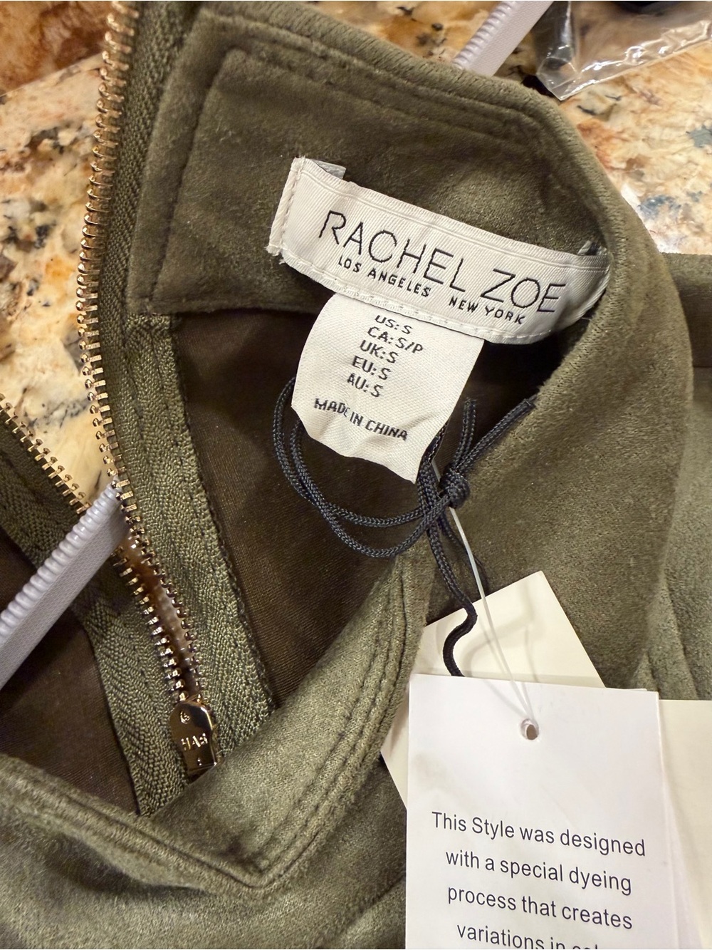 Rachel Zoe Olive Green Sleeveless Faux Leather Dress - Picture 5 of 7